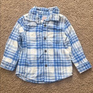 Cat & Jack Blue and White Plaid Button Down Shirt